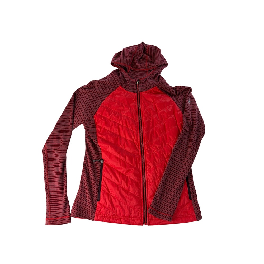 Smartwool Jacket Womens L SmartLoft 60 Hybrid Quilted Merino Hoodie Sangria Red